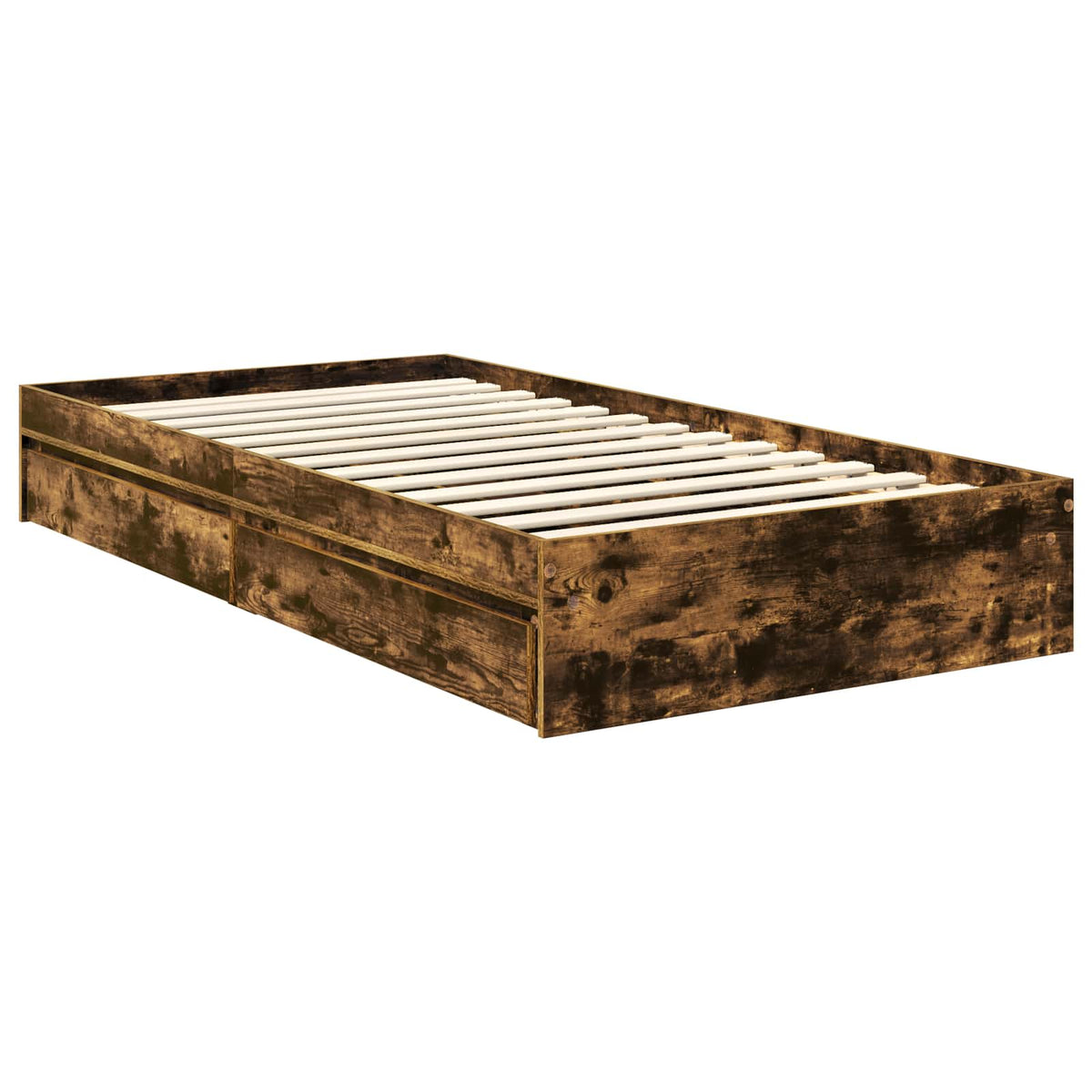 Storage Bed with Drawer Engineered Wood Length 200 cm Smoked oak 100 cm
