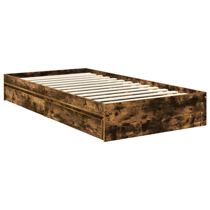 Storage Bed with Drawer Engineered Wood Length 200 cm Smoked oak 100 cm