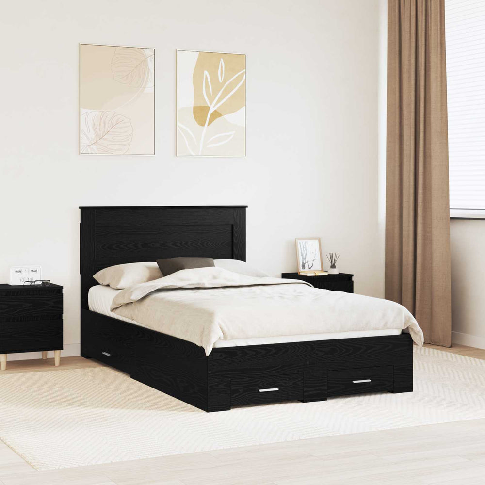 vidaXL Bed Frame with Drawer 120 x 190 cm Engineered Wood