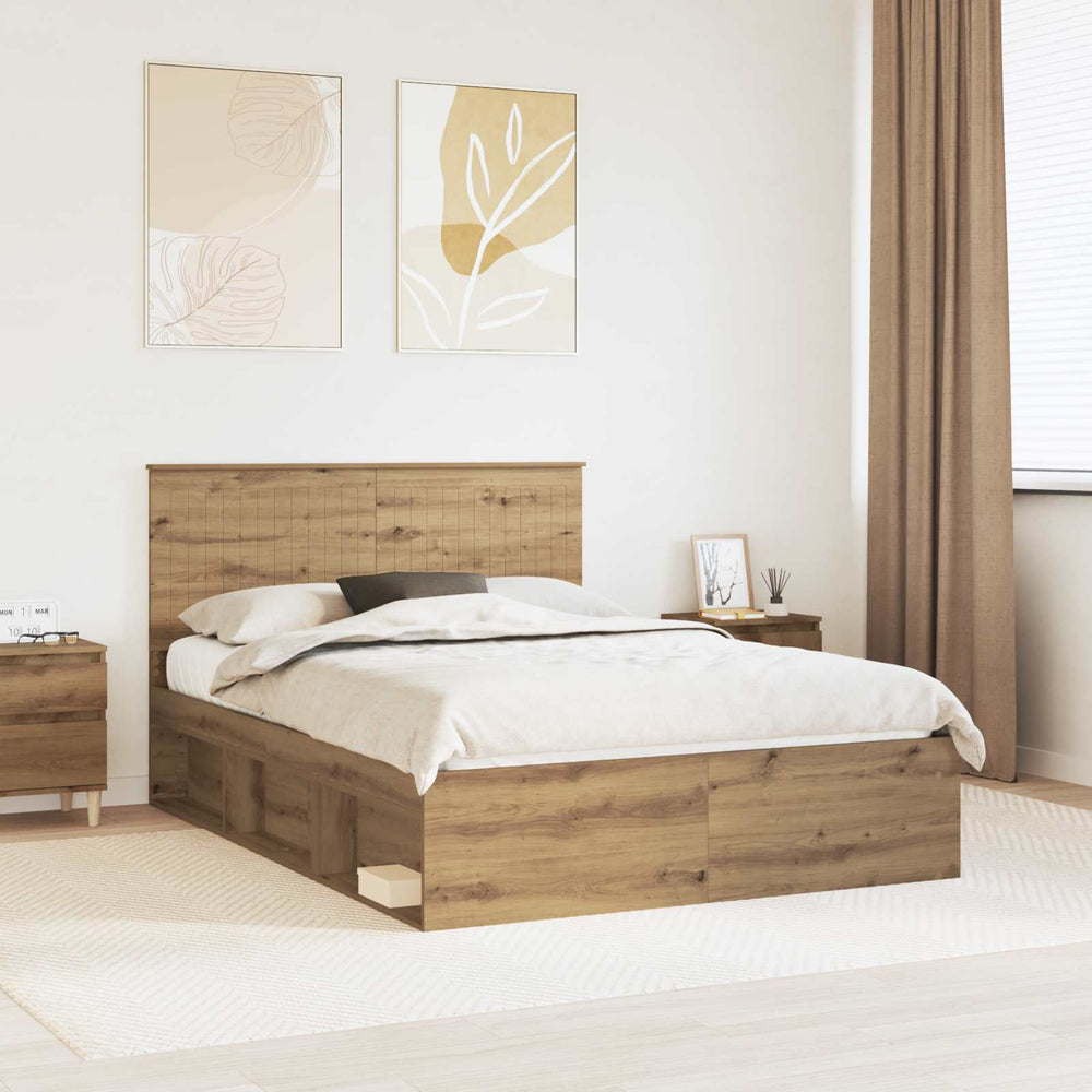 vidaXL Bed Frame 140 x 190 cm Solid Pine Wood