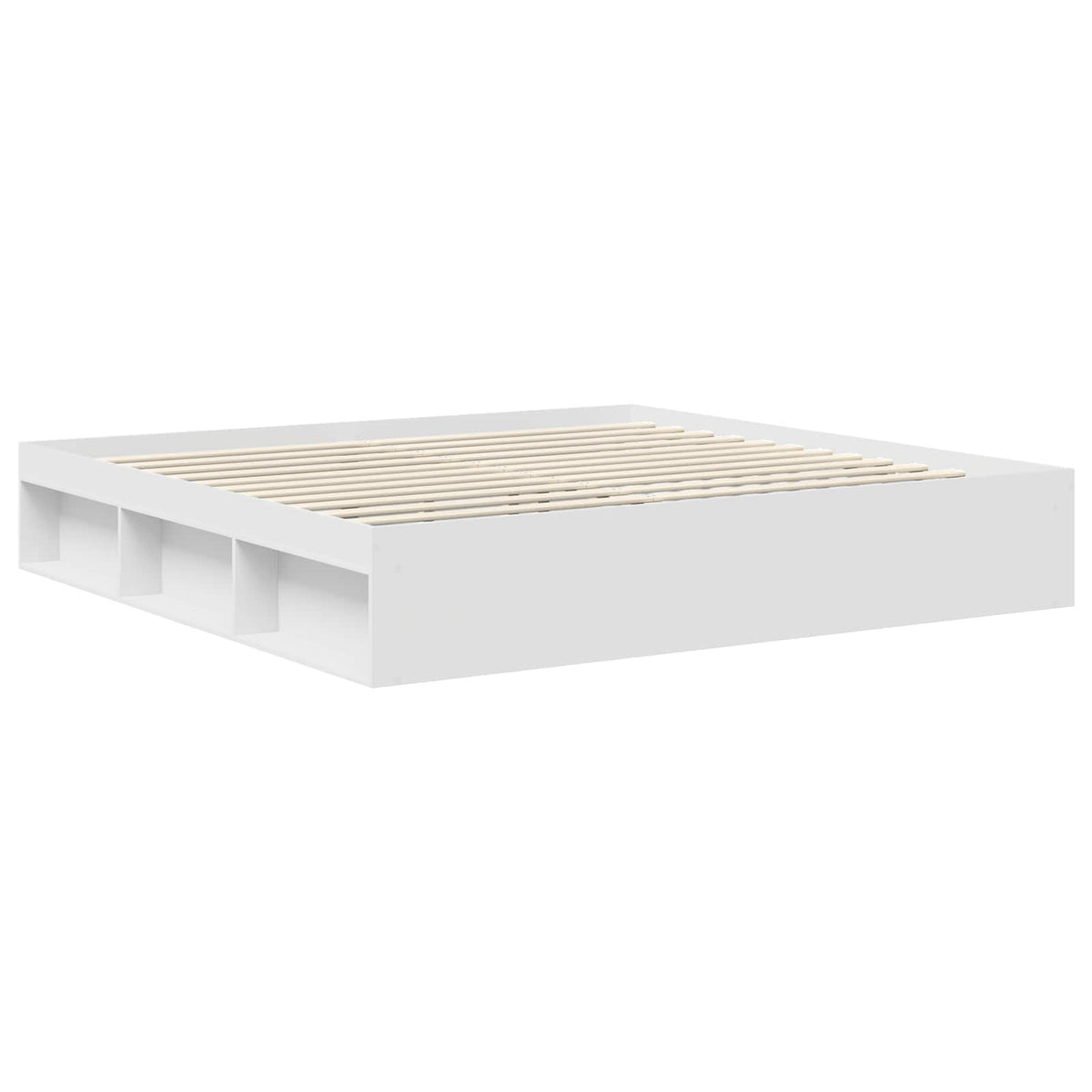 Bed Frame with Headboard Solid Pine Wood Length 200 cm White 200 cm