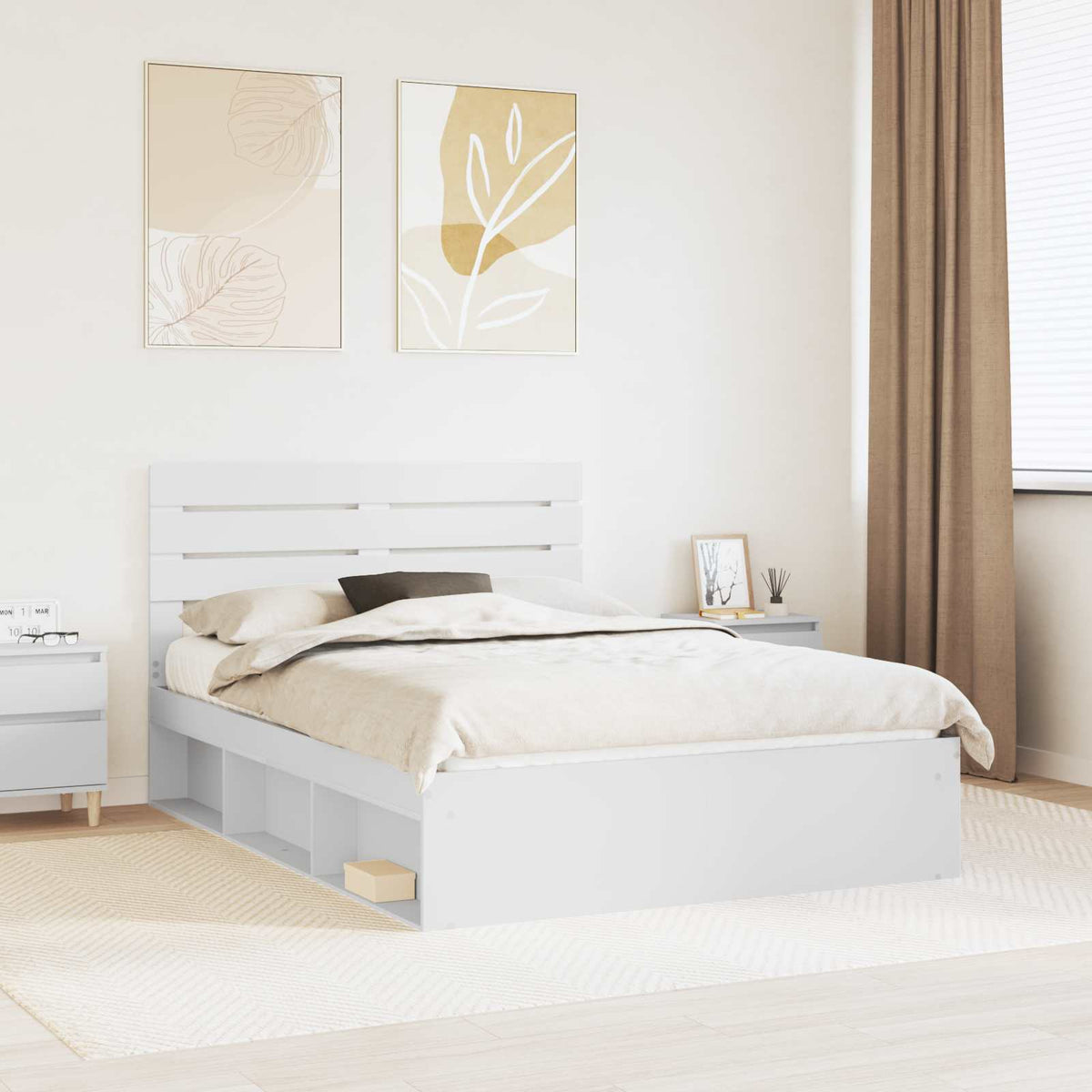 Bed Frame with Headboard Solid Pine Wood Length 200 cm White 160 cm