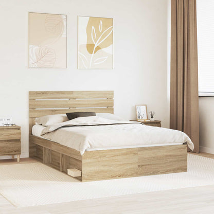 Bed Frame Solid Pine Wood Length 200 cm Sonoma Oak 150 cm