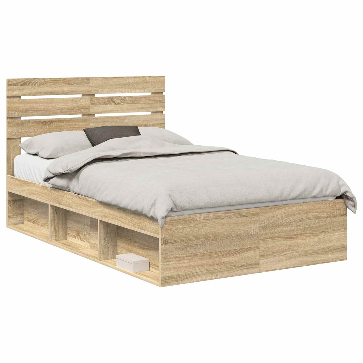 Bed Frame Solid Pine Wood Length 200 cm Sonoma Oak 120 cm