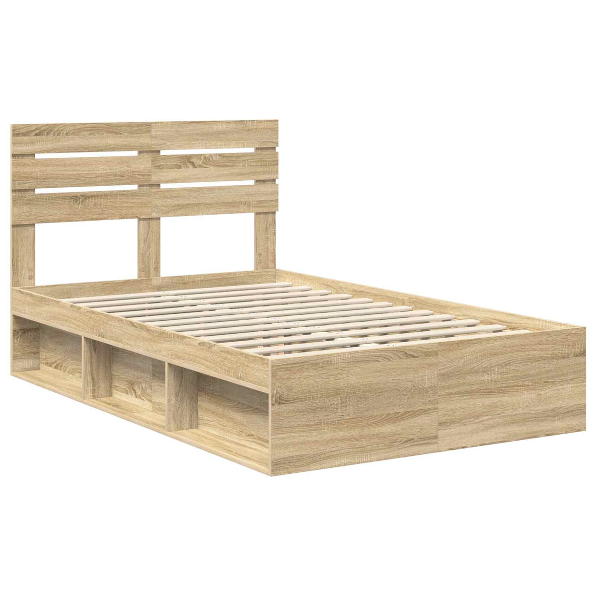 Bed Frame Solid Pine Wood Length 200 cm Sonoma Oak 120 cm