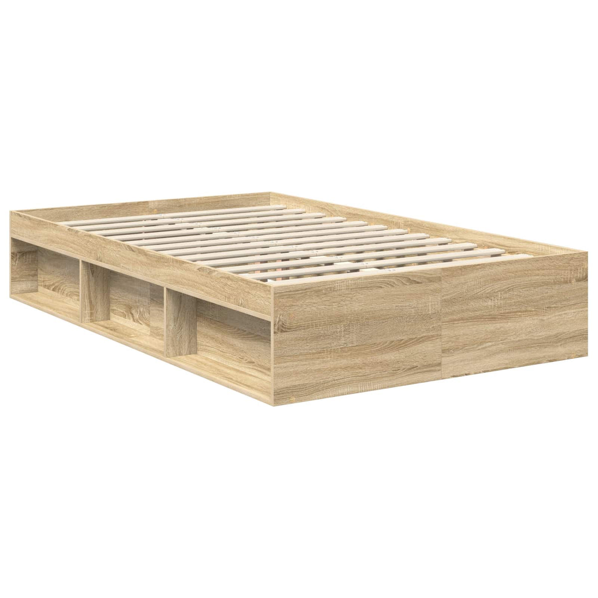 Bed Frame Solid Pine Wood Length 200 cm Sonoma Oak 120 cm