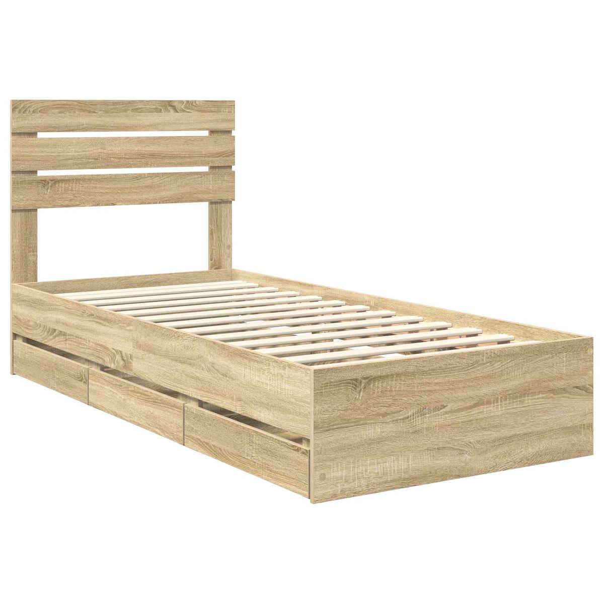 Bed Frame with Drawer Engineer Wood Length 190 cm Sonoma oak 75 cm