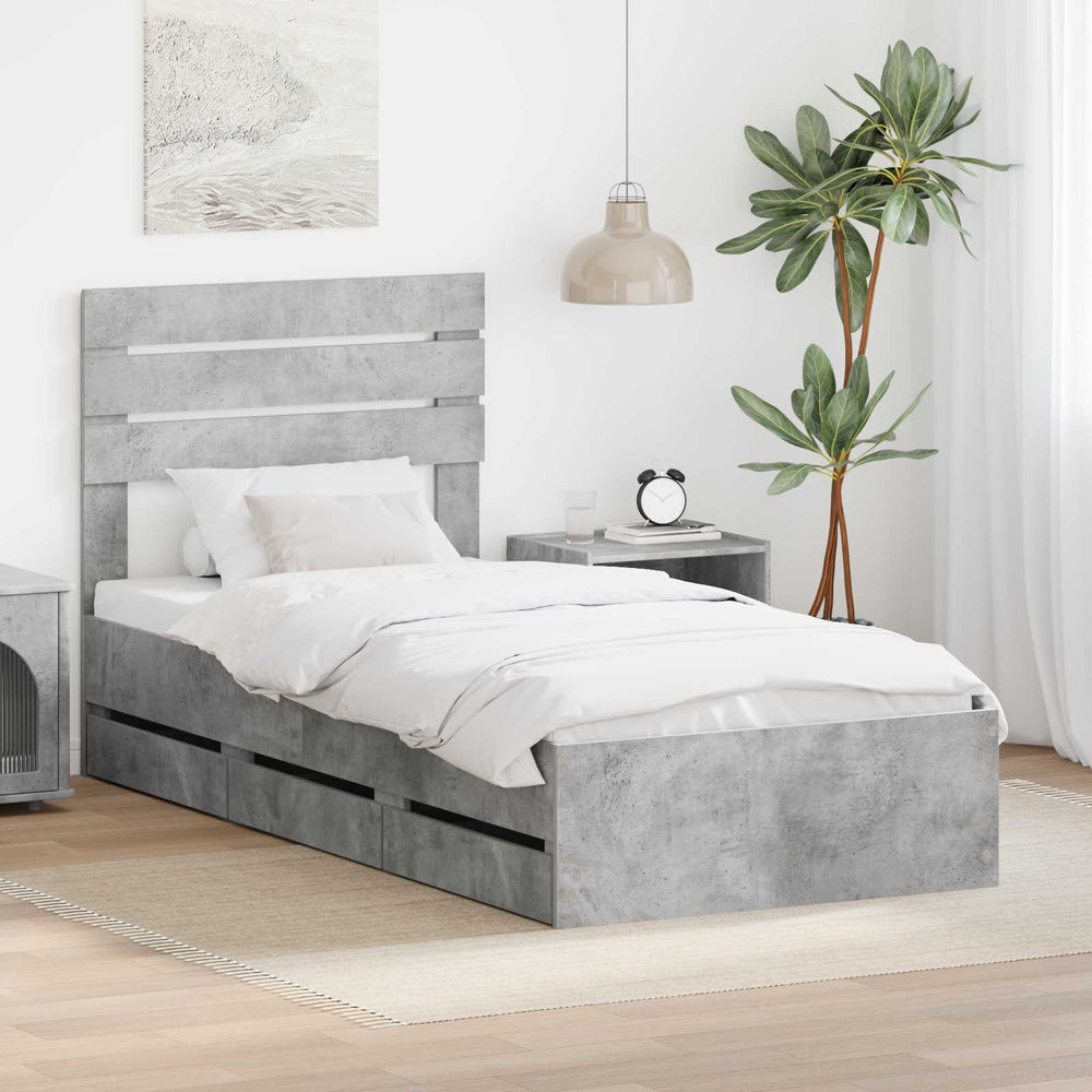 vidaXL Bed Frame with Drawer Engineer Wood Length 190 cm