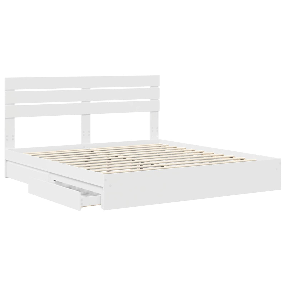 Storage Bed with Drawer Engineered Wood Length 200 cm White 180 cm