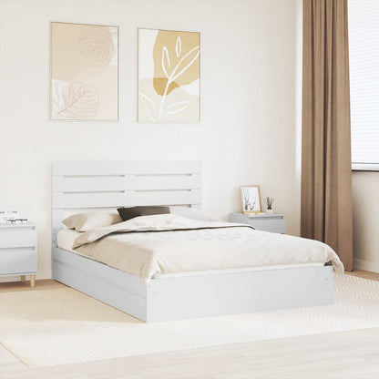Storage Bed with Drawer Engineered Wood Length 200 cm White 160 cm
