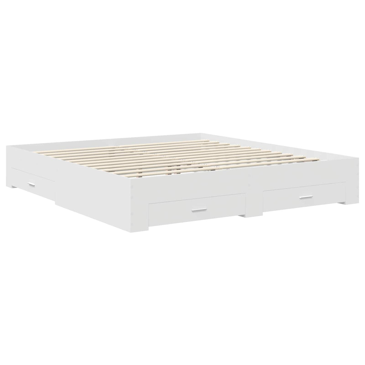 Bed Frame with Drawer Engineered Wood Length 200 cm White 180 cm