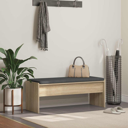 Hall Bench with Cushion 103 x 38 x 40 cm Sonoma oak