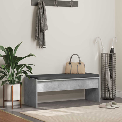 Hall Bench with Cushion 103 x 38 x 40 cm Concrete grey