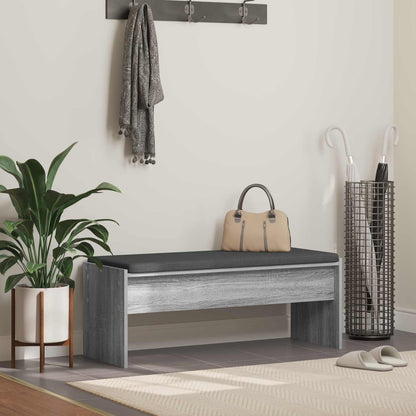 Hall Bench with Cushion 103 x 38 x 40 cm Grey sonoma