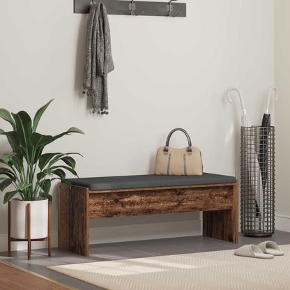 Hall Bench with Cushion 103 x 38 x 40 cm Old wood