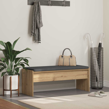 Hall Bench with Cushion 103 x 38 x 40 cm Artisan oak