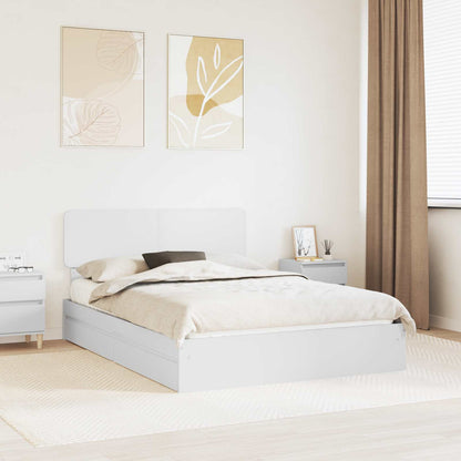 Storage Bed with Drawer Engineered Wood Length 200 cm White 160 cm