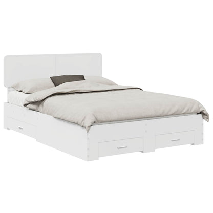 Bed Frame with Drawer 140 x 190 cm Engineered Wood White