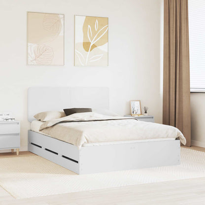 Bed Frame with Drawer Engineer Wood Length 200 cm White 150 cm