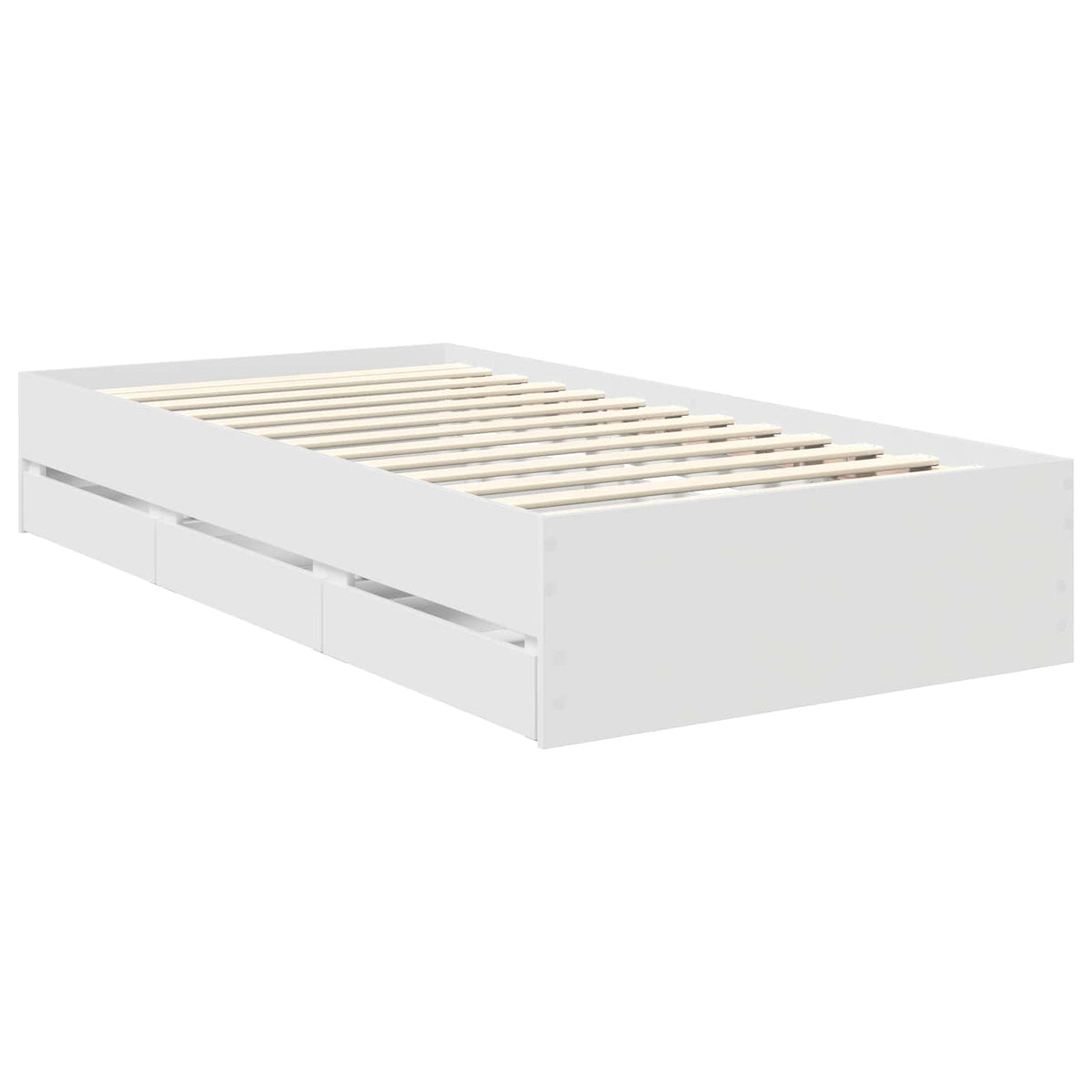 Bed Frame with Drawer Engineer Wood Length 200 cm White 90 cm