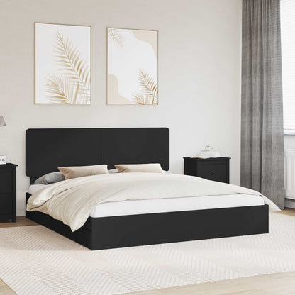 vidaXL Storage Bed with Drawer Black 200 x 200 cm Engineered Wood 1