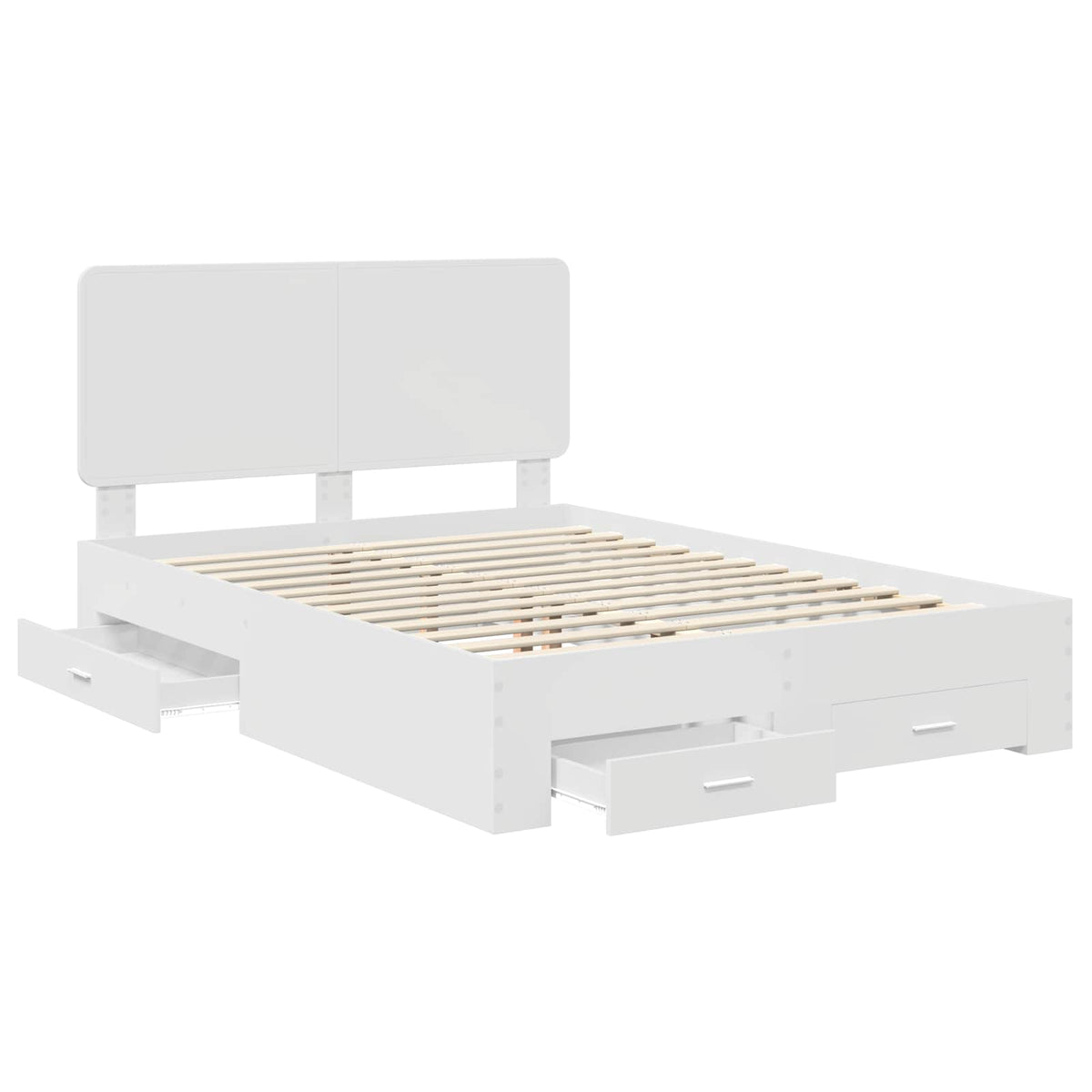 Bed Frame with Drawer 140 x 190 cm Engineered Wood White