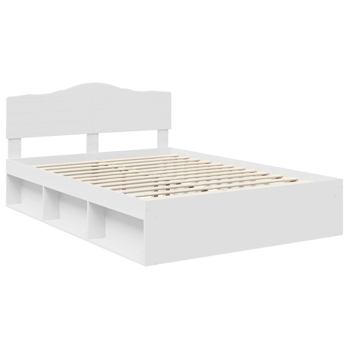 Bed Frame with Headboard 160 x 200 cm Solid Pine Wood White