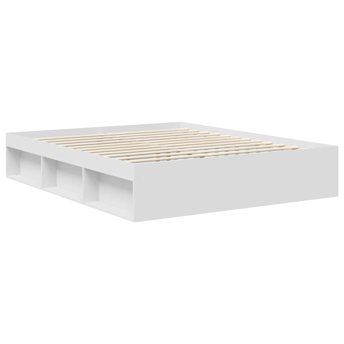 Bed Frame with Headboard 160 x 200 cm Solid Pine Wood White