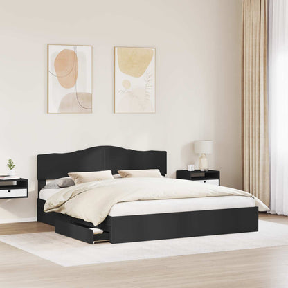 vidaXL Storage Bed with Drawer Black 200 x 200 cm Engineered Wood 3