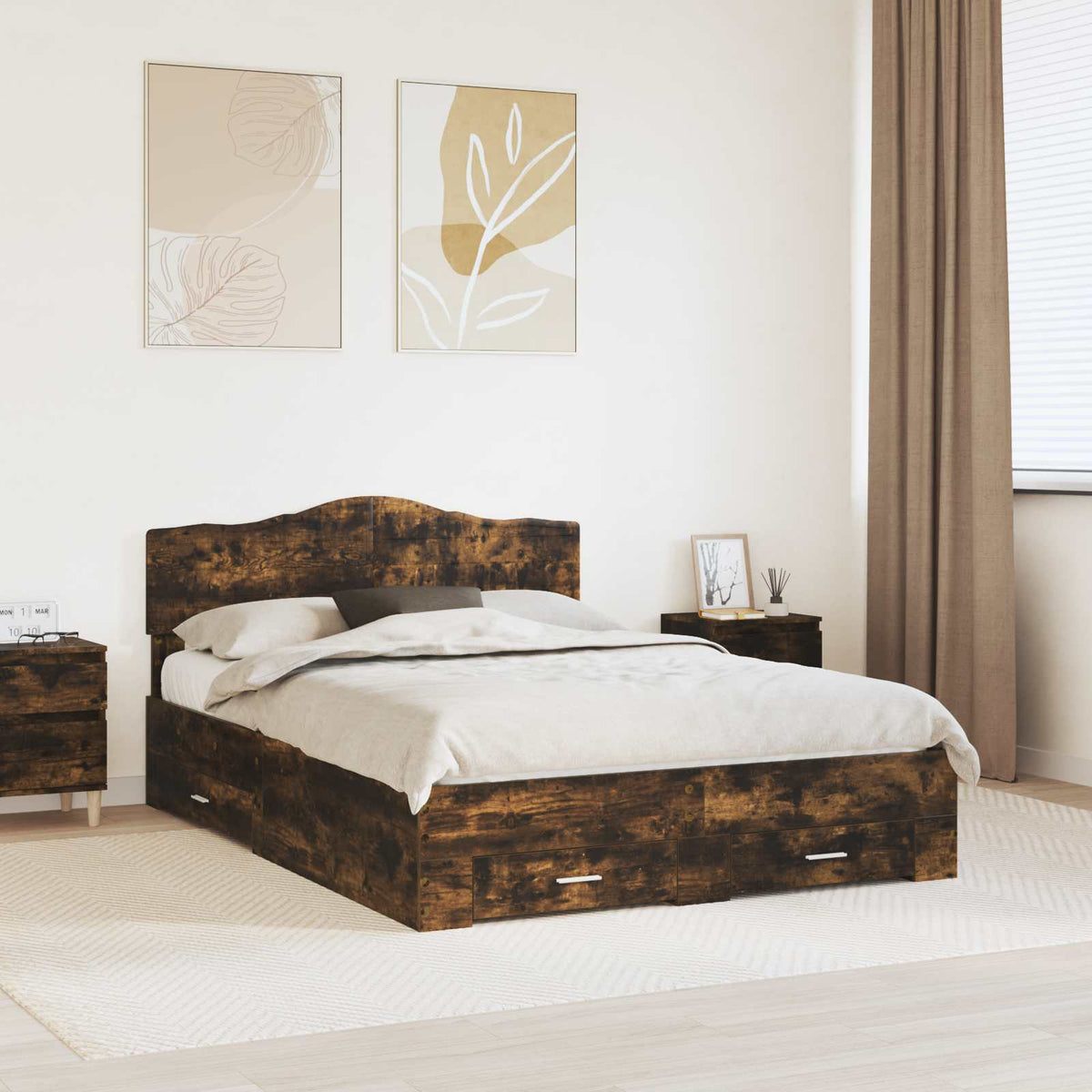 Bed Frame Engineered Wood Smoked oak