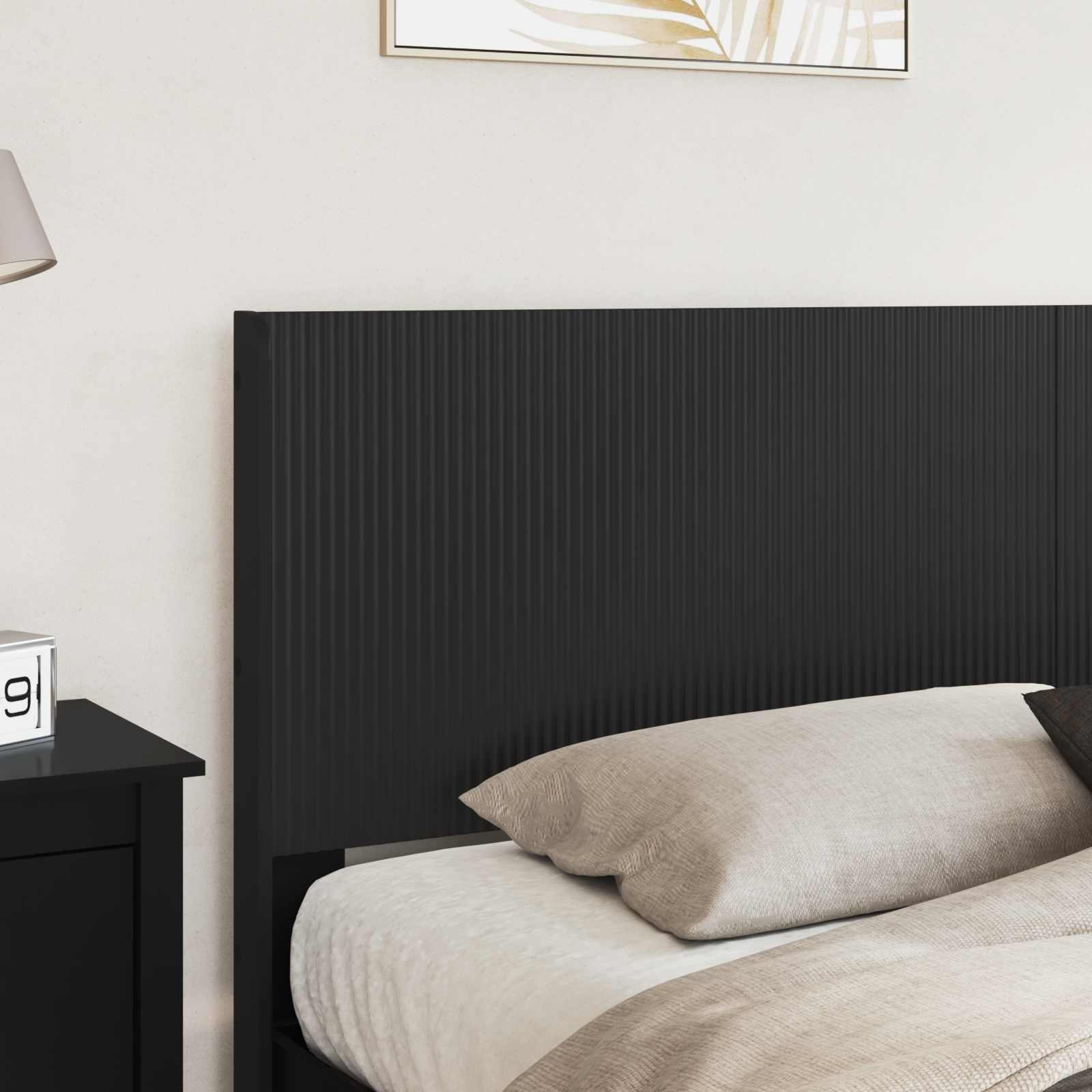 vidaXL Bed Frame with Storage and Headboard Black 200 x 200 cm 3