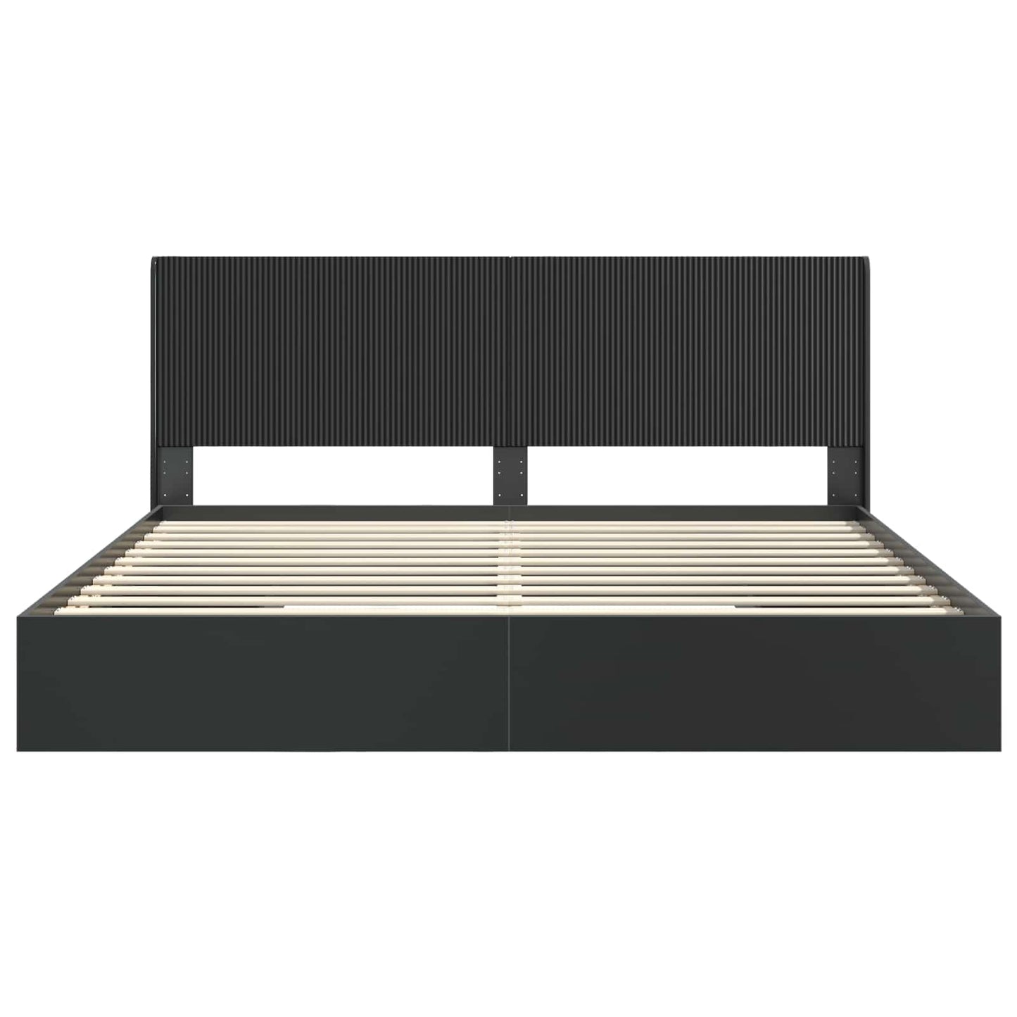 vidaXL Bed Frame with Storage and Headboard Black 200 x 200 cm 5
