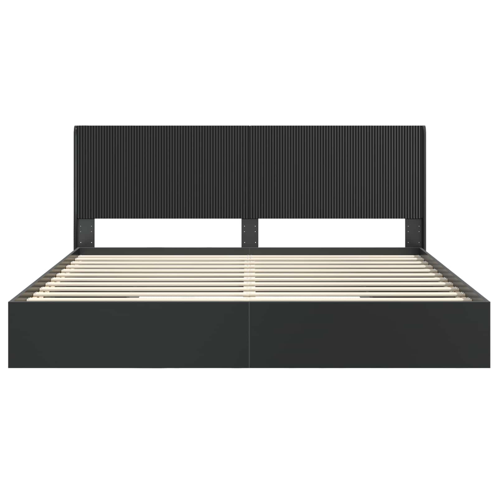 vidaXL Bed Frame with Storage and Headboard Black 200 x 200 cm 5