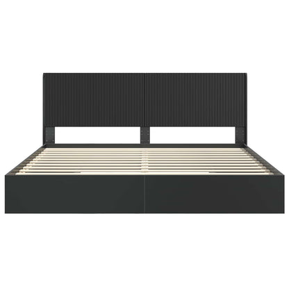 vidaXL Bed Frame with Storage and Headboard Black 200 x 200 cm 5