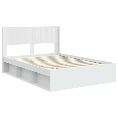 Bed Frame with Storage and Headboard 150 x 200 cm White