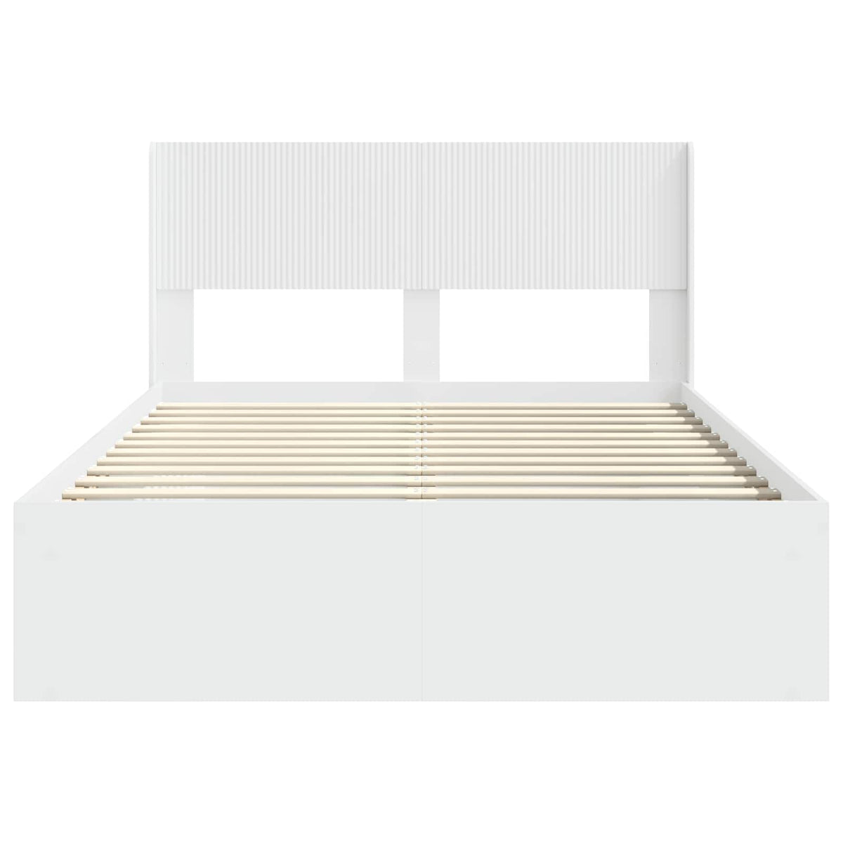Bed Frame with Storage and Headboard 150 x 200 cm White