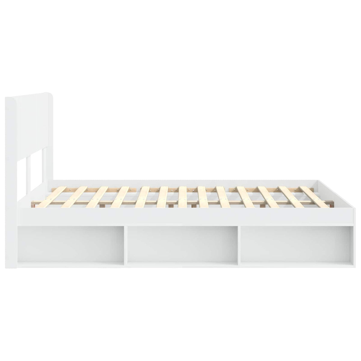 Bed Frame with Storage and Headboard 150 x 200 cm White