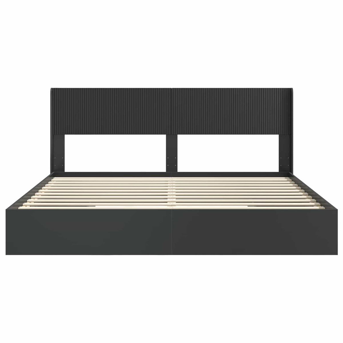 vidaXL Bed Frame with Storage and Headboard 2 pcs Black 200 x 200 cm 5