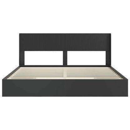vidaXL Bed Frame with Storage and Headboard 2 pcs Black 200 x 200 cm 5