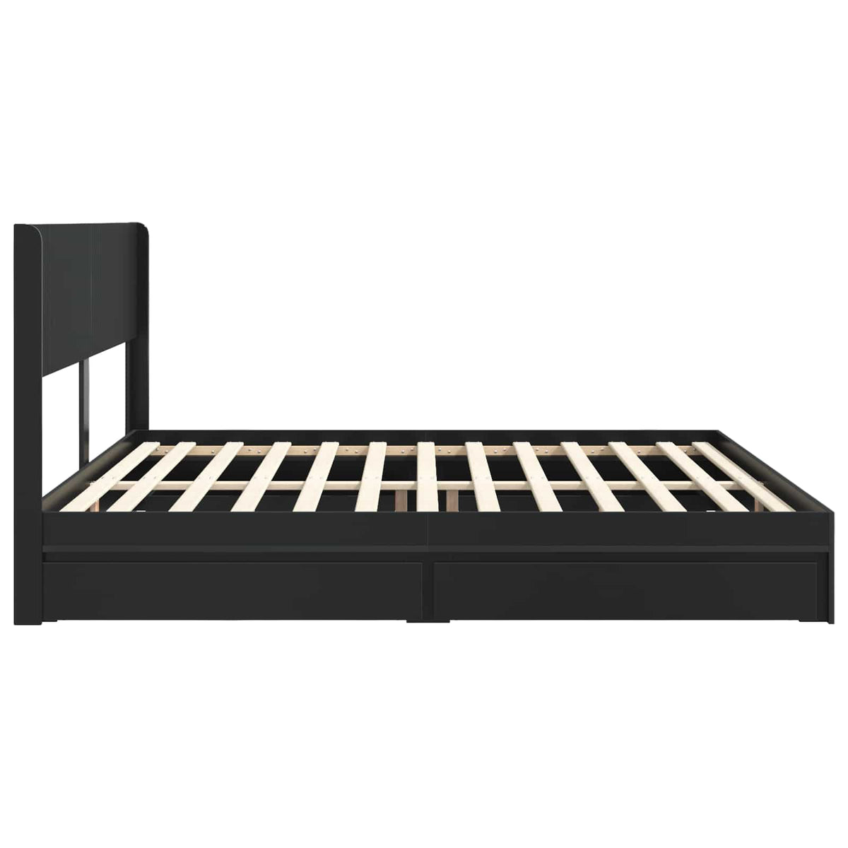vidaXL Bed Frame with Storage and Headboard 2 pcs Black 200 x 200 cm 6