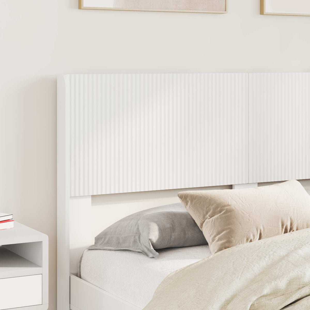 Bed Frame with Storage and Headboard 140 x 190 cm White