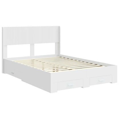 Bed Frame with Storage and Headboard 140 x 190 cm White
