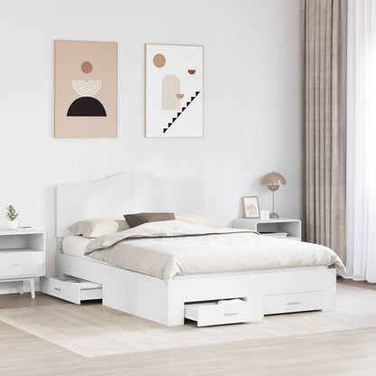 Bed Frame 140 x 190 cm Engineered Wood White