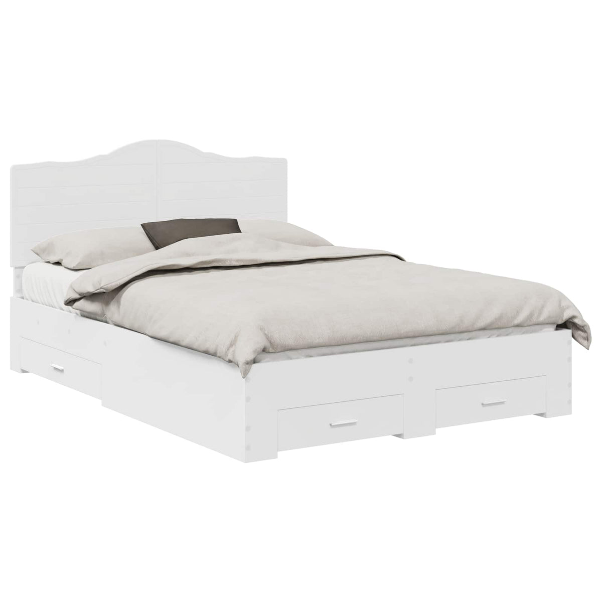 Bed Frame 140 x 190 cm Engineered Wood White