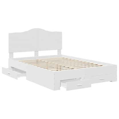Bed Frame 140 x 190 cm Engineered Wood White