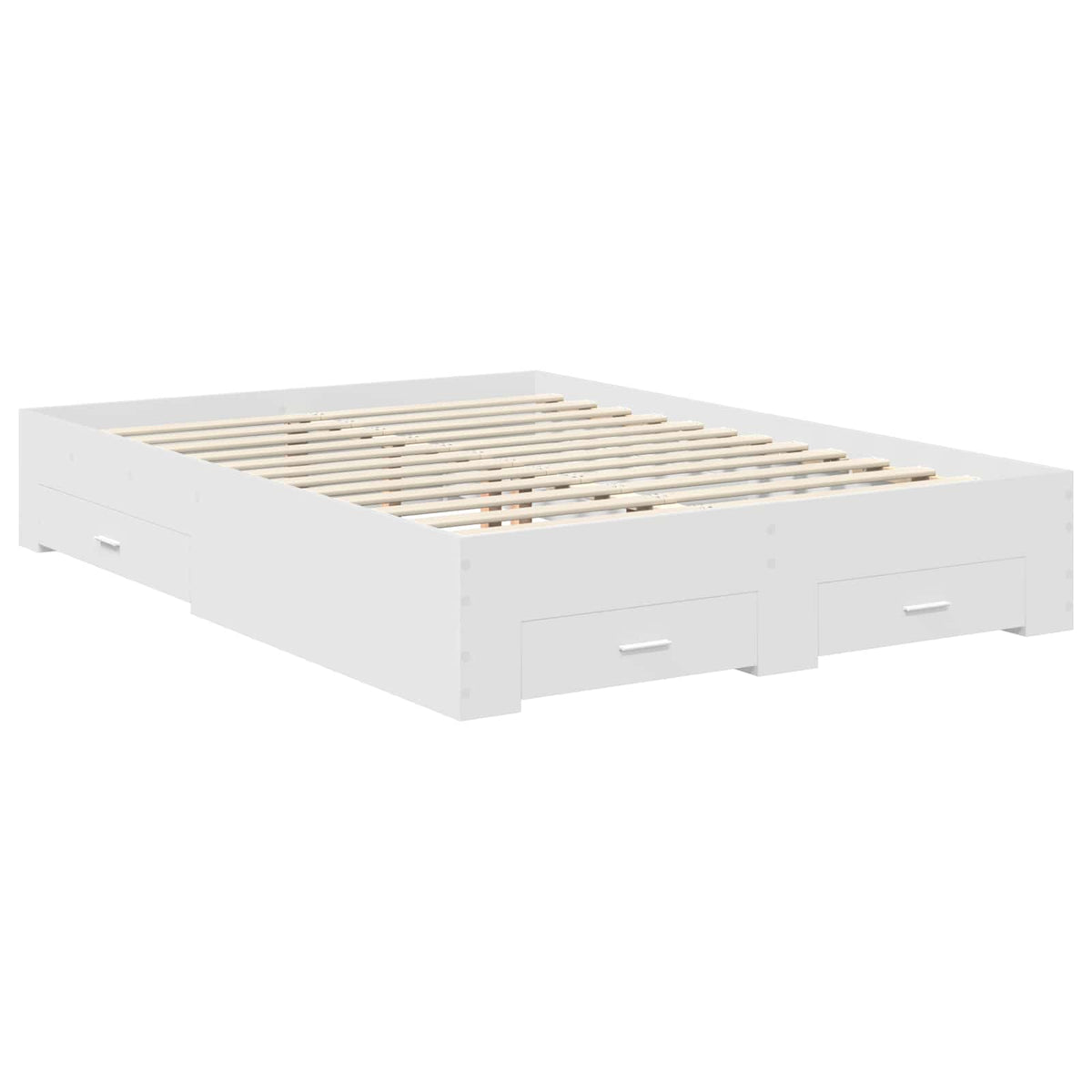 Bed Frame 140 x 190 cm Engineered Wood White