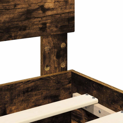Bed Frame Engineered Wood Length 200 cm Smoked Oak 120 cm