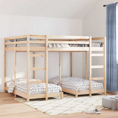 vidaXL Triple Bunk Bed Frame Solid Pine Wood