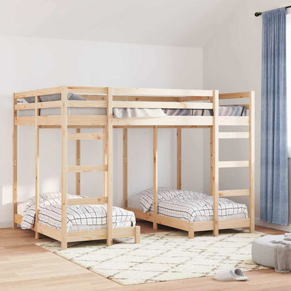vidaXL Triple Bunk Bed Frame Solid Pine Wood