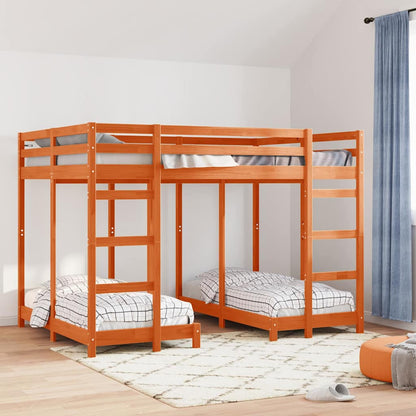 vidaXL Triple Bunk Bed Frame Solid Pine Wood